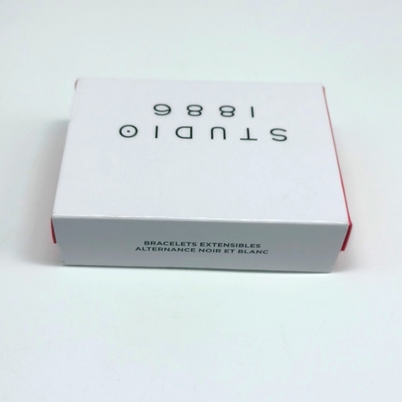 Studio 1886 Black and White Layers Stretch Bracelets New in Box - Picture 8 of 10